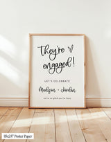 They're Engaged Party Sign | Modern Minimalist Theme