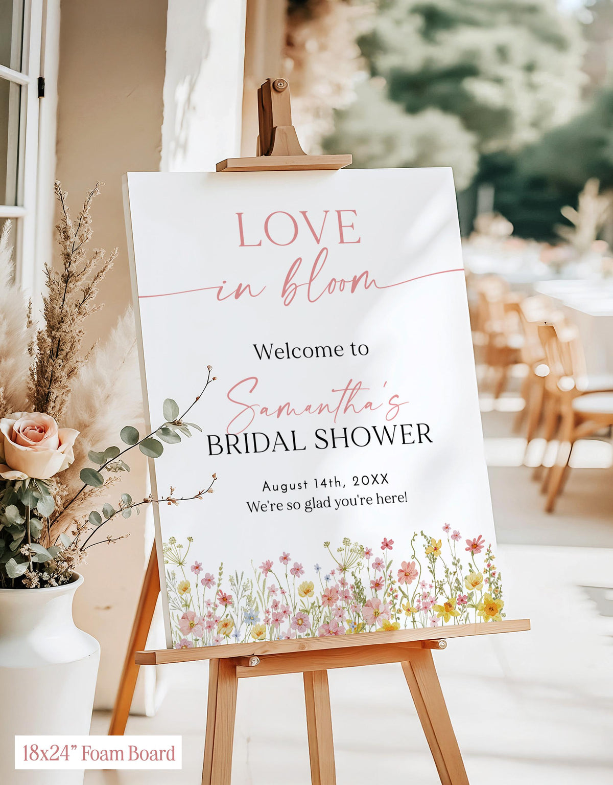 Love In BLoom Bridal Shower Welcome Sign | Wildflower Theme