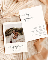 Minimalist Photo Wedding Invitation with Envelopes | Modern Script