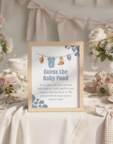 Guess the Baby Food Baby Shower Sign 8x10 | Blue Cowboy Western