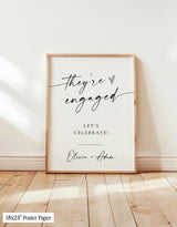 They're Engaged Welcome Sign | Minimalist Modern Theme
