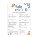 Baby Shower Trivia Baby Shower Game | Blue Cowboy Western