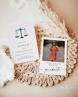 Law School Graduation Party Invitation Template | Paralegal Graduation Party Invite | Graduation Party Evite | Photo Graduation Announcement