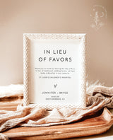 In Lieu of Favors Wedding Sign