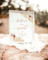 Baby Shower Dessert Sign, Boho Babies are Sweet Sign, Please Take A Treat Sign, Pampas Grass Baby Shower, Fall Baby Shower Template, A4
