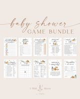 Halloween Baby Shower Games, Pumpkin Baby Shower Game Bundle, Gender Neutral, A Little Boo Games, Spooky Baby Shower Game Templates, H9