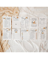 Halloween Baby Shower Games, Pumpkin Baby Shower Game Bundle, Gender Neutral, A Little Boo Games, Spooky Baby Shower Game Templates, H9