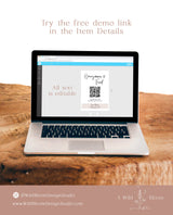 Honeymoon Fund QR Code Sign | Wedding Honeymoon Fund Sign | Venmo QR Code Modern Wedding Sign | Modern Wedding | Editable Template | M8