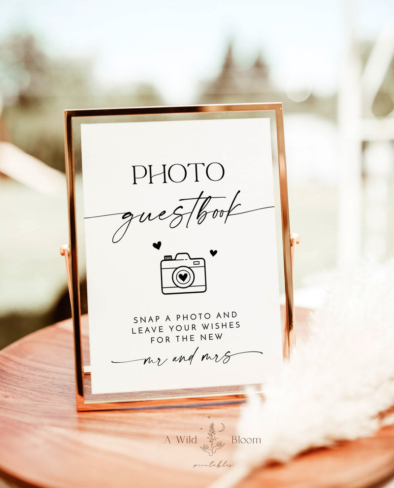 Modern Wedding Photo Guestbook Sign | Modern Minimalist Wedding Sign | Wedding Photo Guest Book Sign | Printable Photo Guestbook Sign | D1