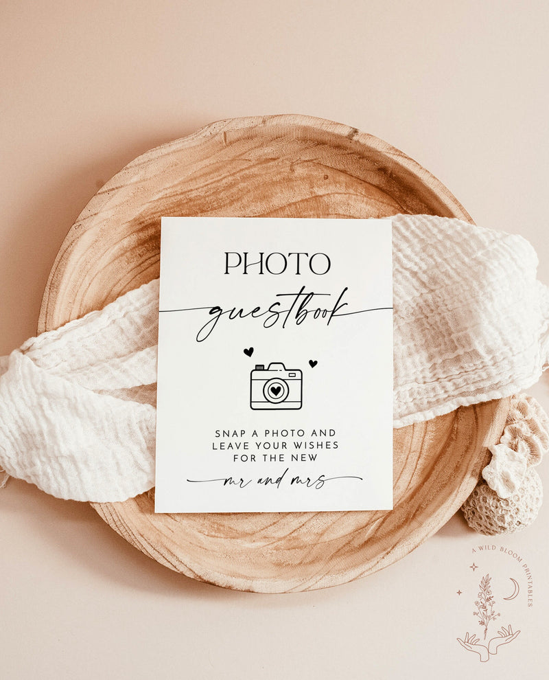 Modern Wedding Photo Guestbook Sign | Modern Minimalist Wedding Sign | Wedding Photo Guest Book Sign | Printable Photo Guestbook Sign | D1