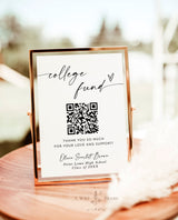 College Fund QR Code Sign | Modern Graduation Party Sign | Venmo QR Code Modern College Fund Sign | Modern Minimalist Grad Party | M9