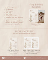 Boho Fall Bridal Shower Invite, Fall in Love Bridal Shower Invite, Wildflower Bridal Shower, Fall Wedding Shower, Editable Template, F4