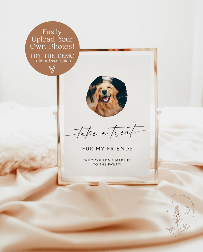 Wedding Favor Sign Template | Dog Treat Wedding Favors Sign | Pet Treat Favor Sign | Biscuit Bar Sign | Editable Template | M9