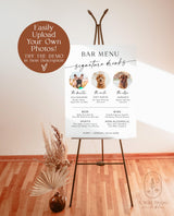Pet Signature Cocktail Sign, Minimalist Wedding Bar Menu, Dog Signature Cocktail Sign, Dog Signature Drink Sign,  Editable Template, M9