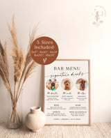 Pet Signature Cocktail Sign, Minimalist Wedding Bar Menu, Dog Signature Cocktail Sign, Dog Signature Drink Sign,  Editable Template, M9