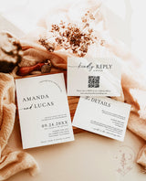 Minimalist Wedding Invitation Template, Modern Wedding Invite, Boho Wedding Invitation, Photo Wedding Invitation, Editable Template M9