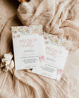 Brunch & Bubbly Bridal Shower Invitation | Wedding Shower Invite | Champagne Shower | Minimalist Bridal Shower Invite | Editable Template W9