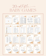 Fall Baby Shower Invitation Bundle, Pumpkin Baby Shower Invite, Boho Baby Shower Invite, A Little Pumpkin is on the Way Girl Invite, F3