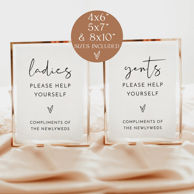 Minimalist Wedding Sign Bundle | Reception Sign Bundle | Boho Wedding Signs | Modern Minimalist Wedding Signs | Editable Templates | M4