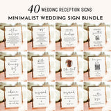 Minimalist Wedding Sign Bundle | Reception Sign Bundle | Boho Wedding Signs | Modern Minimalist Wedding Signs | Editable Templates | M4