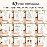 Minimalist Wedding Sign Bundle | Reception Sign Bundle | Boho Wedding Signs | Modern Minimalist Wedding Signs | Editable Templates | M4