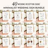 Minimalist Wedding Sign Bundle | Reception Sign Bundle | Boho Wedding Signs | Modern Minimalist Wedding Signs | Editable Templates | M4