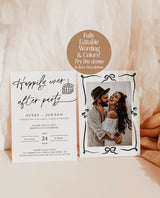 Miniamlist Wedding Announcement | Photo Elopement Announcement | Happily Ever After Party Invite | Funky Disco Ball | Reception Invite | H1