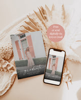 Graduation Party Invitation Template, Minimalist Graduation Announcement, Modern Graduation Party Invite, Photo Graduation Invite, M9