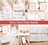 Berry Sweet Baby Shower Bundle | Strawberry Baby Shower | Baby Shower Bundle | Girl Baby Shower | Summer Baby Shower | Editable Template, B7