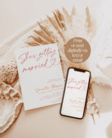 Colorful Bridal Shower Invite | Minimalist Bridal Shower Invite | Pink Bridal Shower | Elegant Bridal Shower Invite | Editable Template | M0