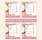 Pink Bow Baby Shower Bundle | Girl Baby Shower | Baby Shower Bundle | Sweet Baby Girl | Blush Pink Baby Shower | Editable Template, B4