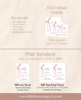 Pink Bow Custom Signs | Bow Custom Sign Template | Pink Ribbon | Bow Baby Shower Sign | Bow Bridal Shower Sign | Editable Template | B4