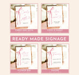 She's Tying the Knot Bridal Shower Bundle | Bow Bridal Shower Invite Bundle | Minimalist Pink Bow Bridal Shower Games, Editable Template, B4
