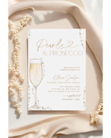 Pearls and Prosecco Bridal Shower Invitation | Brunch & Bubbly Invite | Pearl Necklace Prosecco Bridal Shower Invite | Editable Template, P1