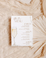 Pearls and Prosecco Bridal Shower Menu Template | Brunch & Bubbly Bridal Shower Menu | Bridal Baby Shower Food Menu | Editable Template | P1