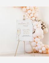 Pearls and Prosecco Welcome Sign | Bridal Brunch Shower Welcome Sign | Brunch and Bubbly | Boho Bridal Shower Welcome, Editable Template P1