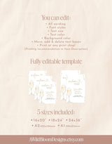 Pearls and Prosecco Welcome Sign | Bridal Brunch Shower Welcome Sign | Brunch and Bubbly | Boho Bridal Shower Welcome, Editable Template P1
