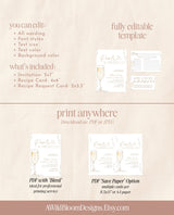 Pearls and Prosecco Bridal Shower Invitation | Brunch & Bubbly Invite | Pearl Necklace Prosecco Bridal Shower Invite | Editable Template, P1