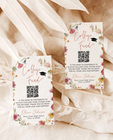 College Fund Card | QR Code College Fund Graduation | College Fund Graduation Card | Wildflower Graduation Party | Editable Template W1