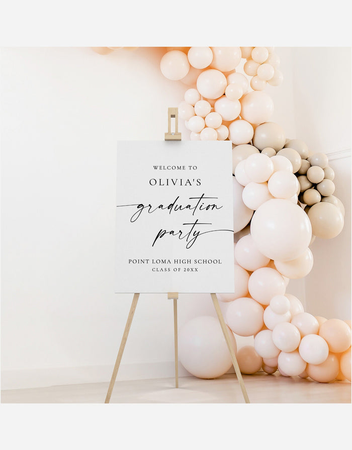 Graduation Party Welcome Sign | Graduation Welcome Sign | Modern Minimalist Graduation Welcome | Editable Template | M9