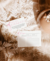 Bow Bridal Shower Invite | Pink Bow Bridal Shower | Bridal Shower Bundle | Recipe Card | Pink Ribbon, Minimalist Bridal Shower Invite | B4