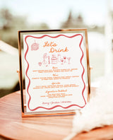Wedding Bar Sign, Colorful Wedding Bar Menu, Wedding Drink Sign, Modern Drink Menu Sign, Hand Drawn Wedding Bar Menu, Editable Template, H1