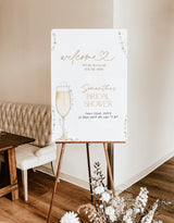 Pearls and Prosecco Welcome Sign | Bridal Brunch Shower Welcome Sign | Brunch and Bubbly | Boho Bridal Shower Welcome, Editable Template P1