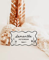 Wedding Place Cards, Whimsical Table Name Cards, Minimalist Wedding Place Cards, Hand Drawn Rustic Place Cards, Editable Template, H1