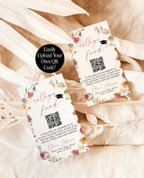 Wildflower College Fund Card | QR Code College Fund Graduation | College Fund Graduation Card | Floral Graduation Party Editable Template W1