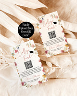 College Fund Card | QR Code College Fund Graduation | College Fund Graduation Card | Wildflower Graduation Party | Editable Template W1