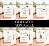 Graduation Signs Bundle | Modern Graduation Table Signs | Minimalist Graduation Welcome Sign | Graduation Party Decor | Editable Template M9