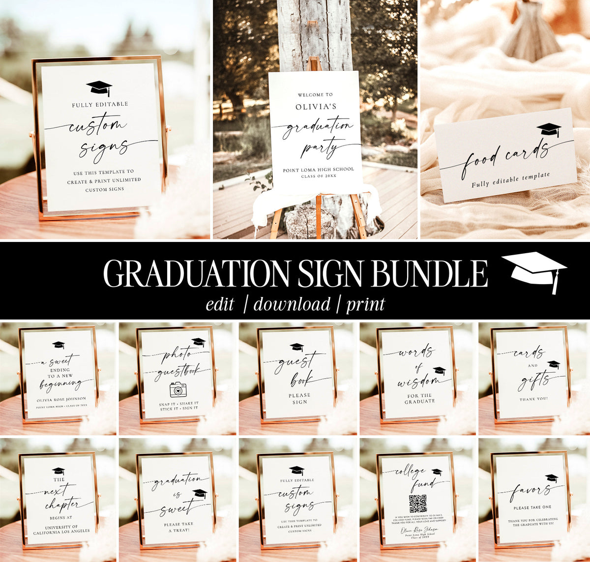 Project Graduation Sign Graduation Party Sign Bundle