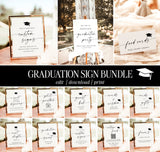 Graduation Party Sign Bundle | Modern Minimalist Graduation Table Signs | Graduation Welcome Sign | Graduation Decor | Editable Template M9