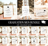 Graduation Party Sign Bundle | Modern Minimalist Graduation Table Signs | Graduation Welcome Sign | Graduation Decor | Editable Template M9